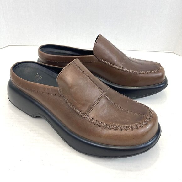 Dansko Leather Slip On Clogs Shoes Womens 42 (11.5) Brown Mule Loafer Comfort - Picture 1 of 16